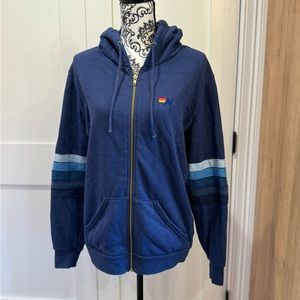 RARE Aviator Nation Smiley Stripe Zip Up Hoodie in L